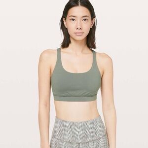 Lululemon Energy Bra Medium Support B-D Cup Grey Sage Sports Bra